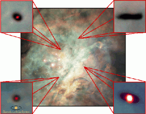 Solar systems in the making, the creation of planetary systems in the Orion Nebula