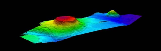  Seamounts are formed as a result of underwater lava eruptions that accumulate material in layers creating an underwater mountin, if the mountain reached the water surface, the tip becomes flat as a result of erosion by waves.